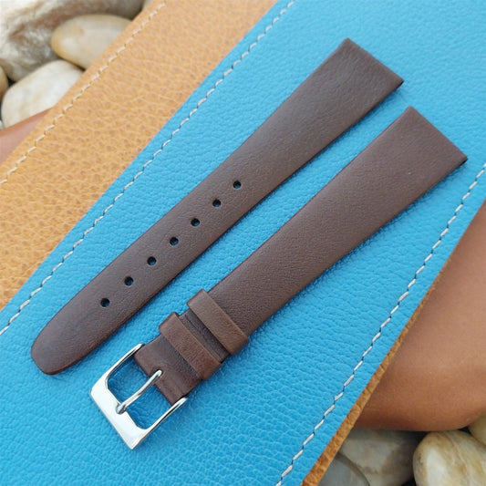 20mm Hirsch Classic Tapered Brown Nappa Calf Leather Long Unused Watch Band