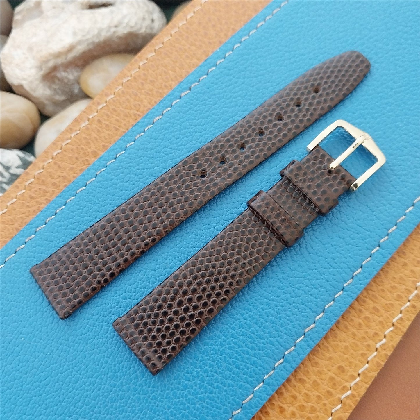 16mm Hirsch Classic Tapered Brown Lizard Grain Leather 16/14 Unused Watch Band