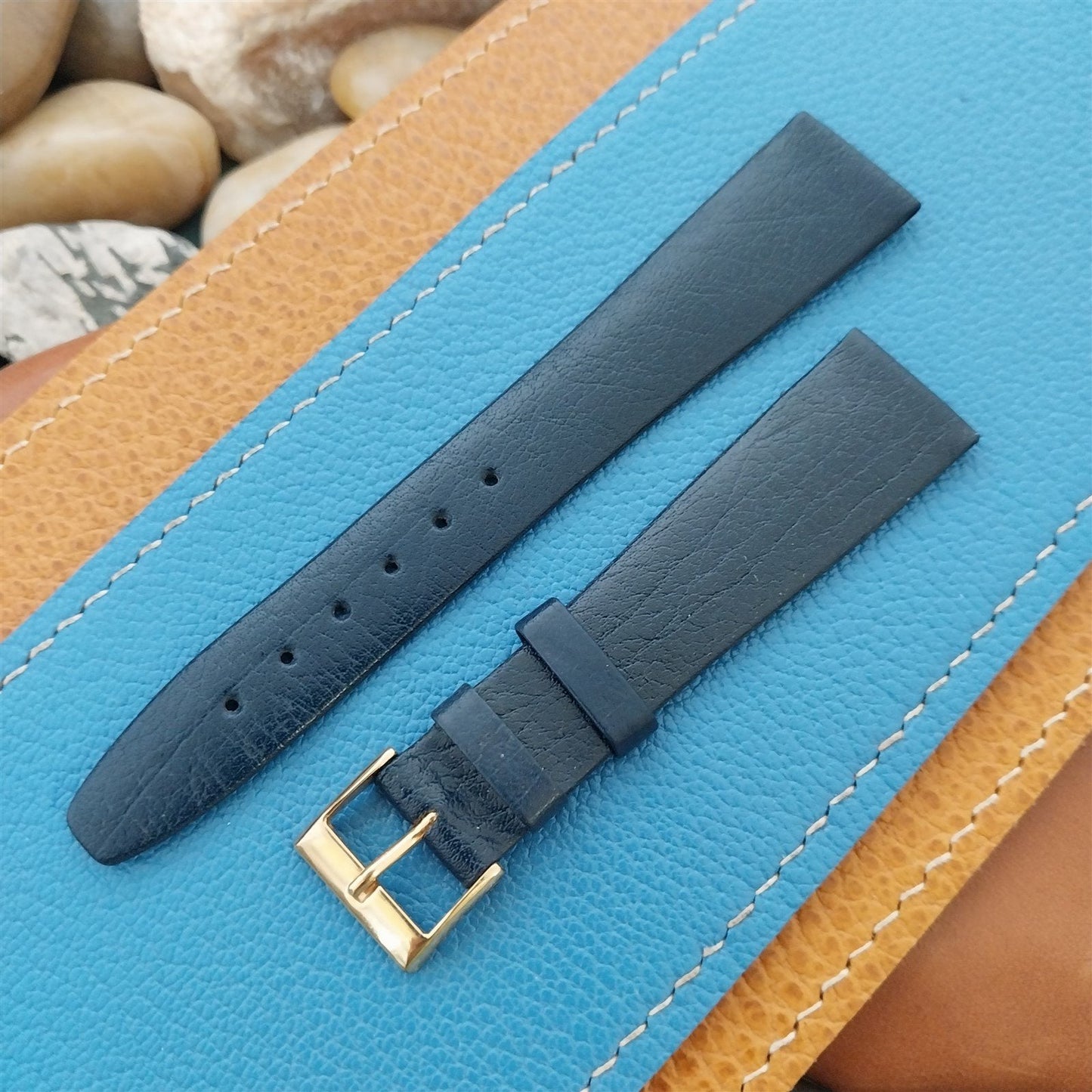 18mm Hirsch Classic Tapered Blue Leather Nappa Calf 18/14 Unused Watch Band