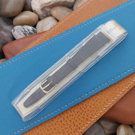14mm Hirsch Gray Saffian Tapered Leather 14/10 Unused nos Vintage Watch Band