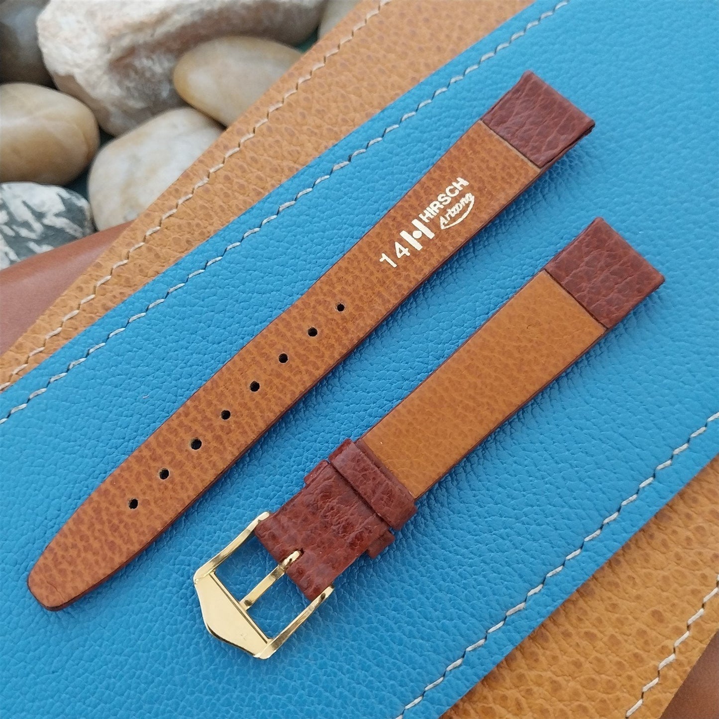 14mm Hirsch Arizona Brown Padded Tapered 14/12 Unused Watch Band