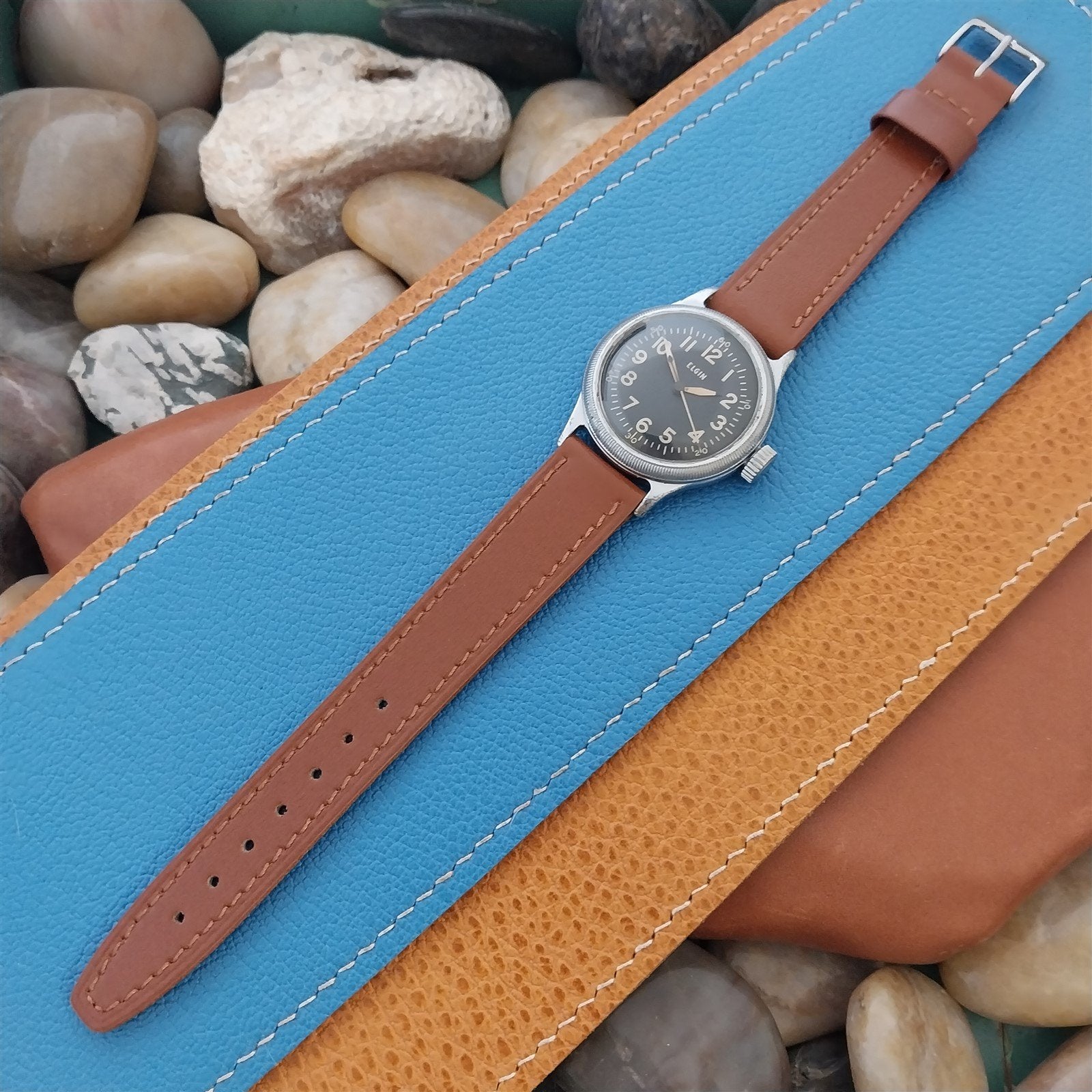 16mm Hirsch Classic Tapered Brown Leather 16/14 Unused Watch Band