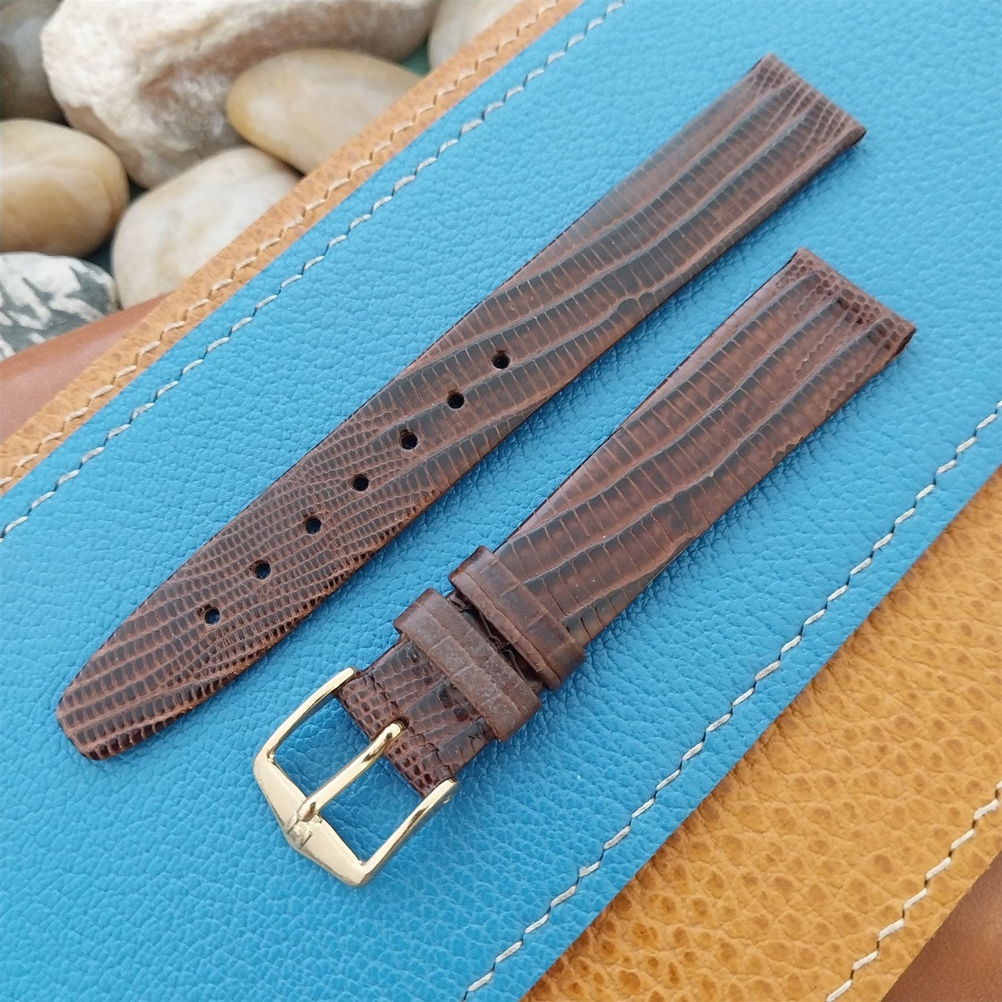 16mm Hirsch Brown Lizard Unused Tapered 16/14 Watch Band