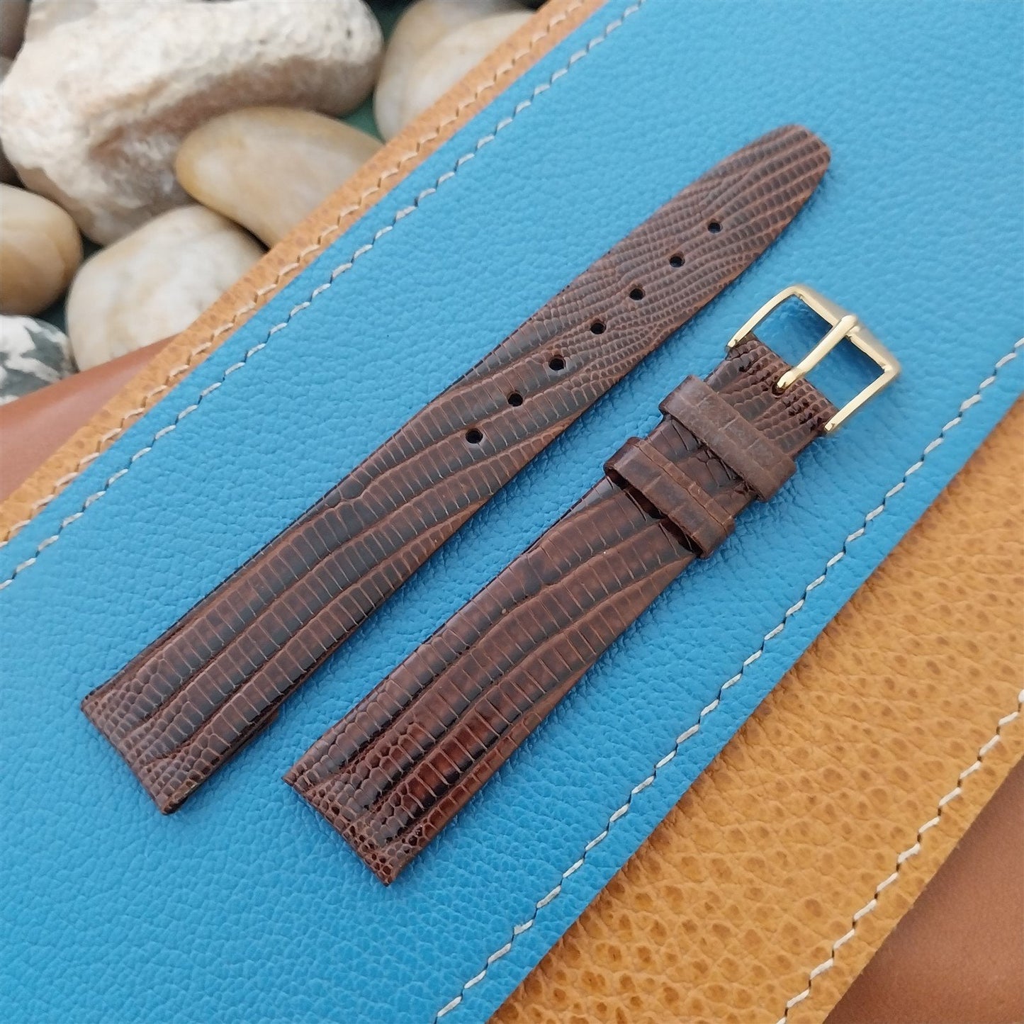 16mm Hirsch Brown Lizard Unused Tapered 16/14 Watch Band