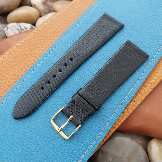 20mm Classic Tapered Black Lizard Classic 20/16 Unused Watch Band