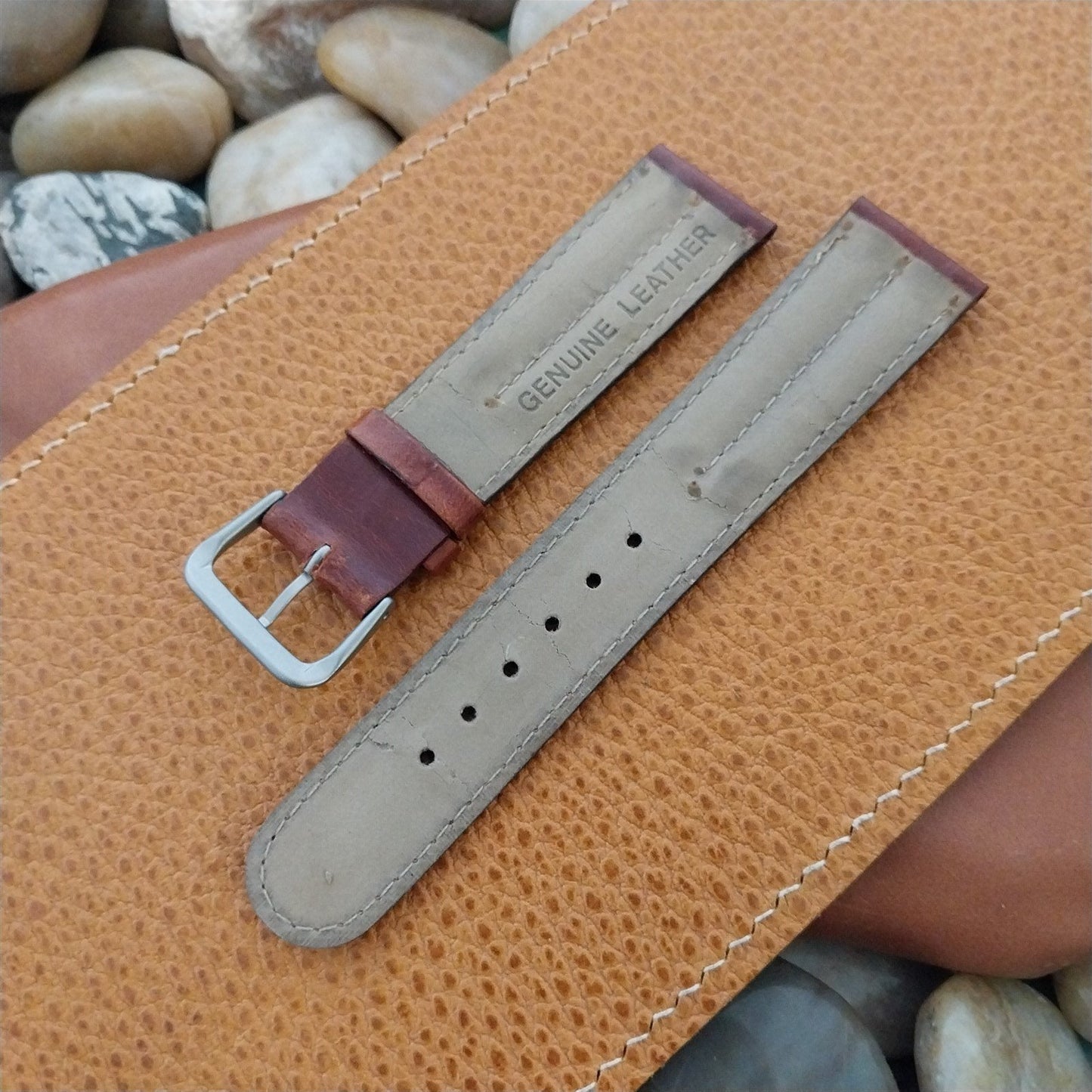 20mm Hadley Roma Chrono Brown Leather Tapered 20/18 Unused Watch Band