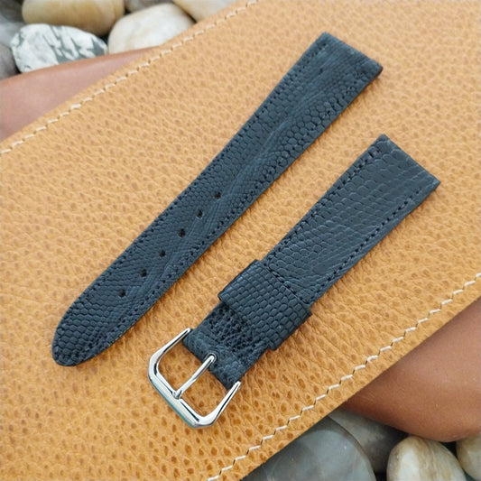 20mm Classic Tapered Black Lizard Classic 20/16 Unused Watch Band