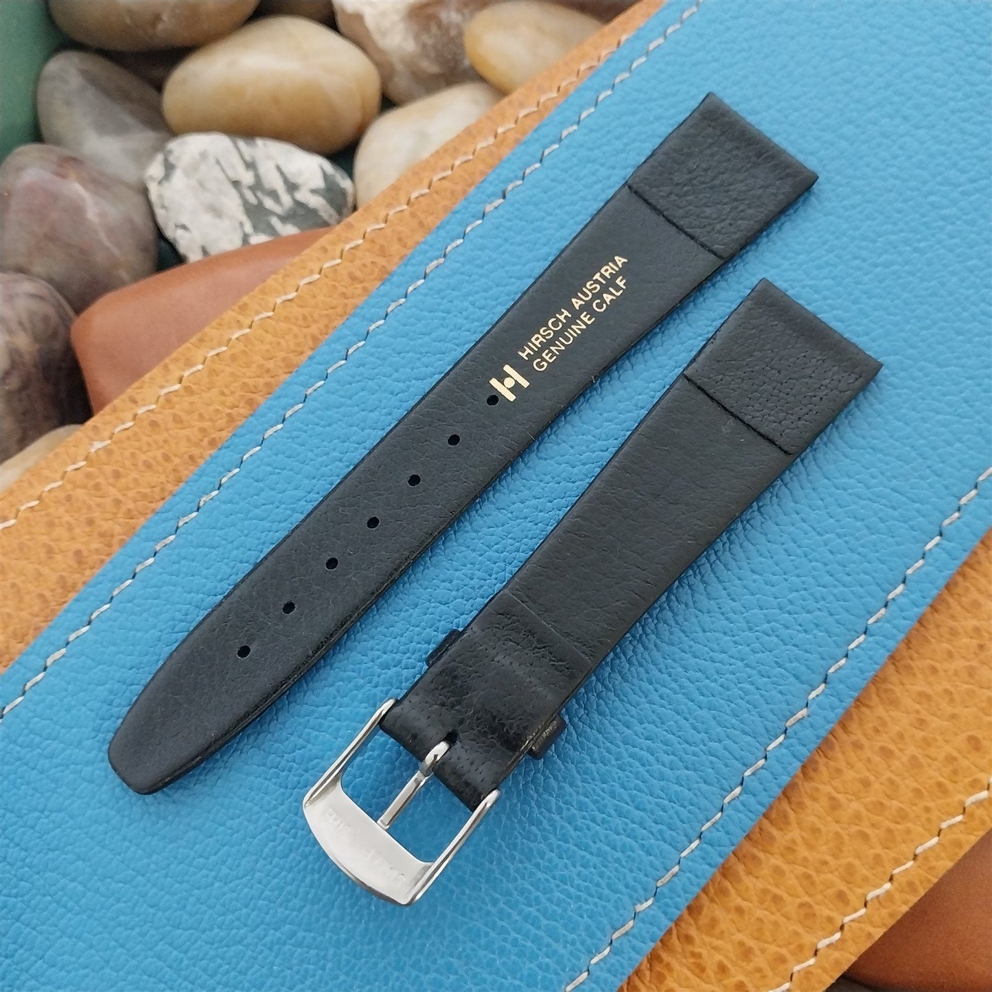 18mm Hirsch Classic Tapered Black Leather Calf Classic 18/14 Unused Watch Band