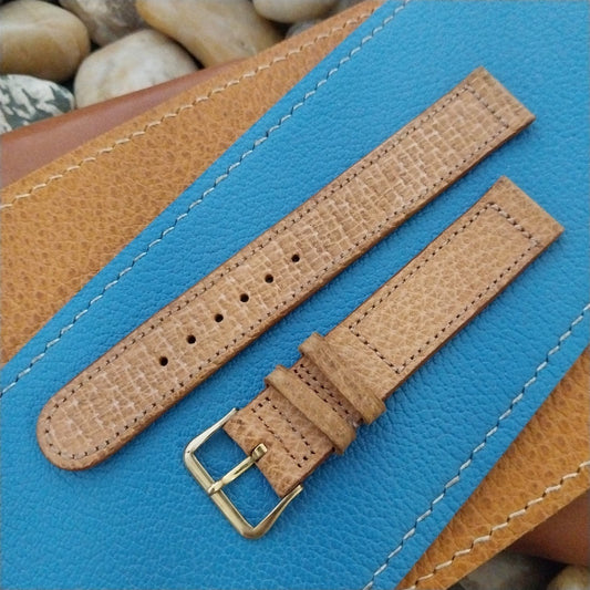 Vintage Elgin 1940s Pigskin 5/8" Classic Watch Band & Gold-Tone Logo Buckle