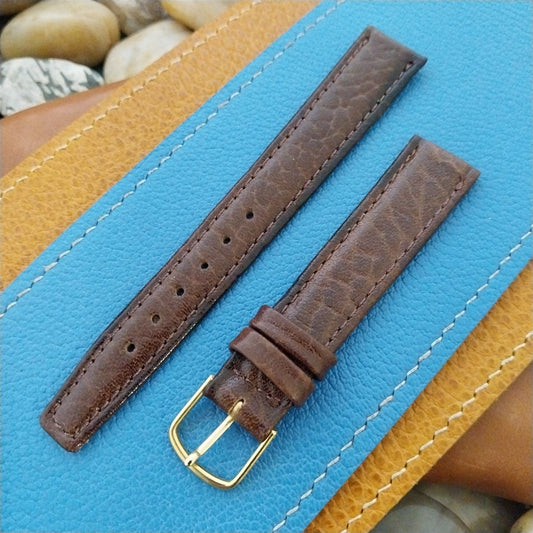 16mm Leather Hadley Roma Grained Leather nos Unused Tapered Classic Watch Band