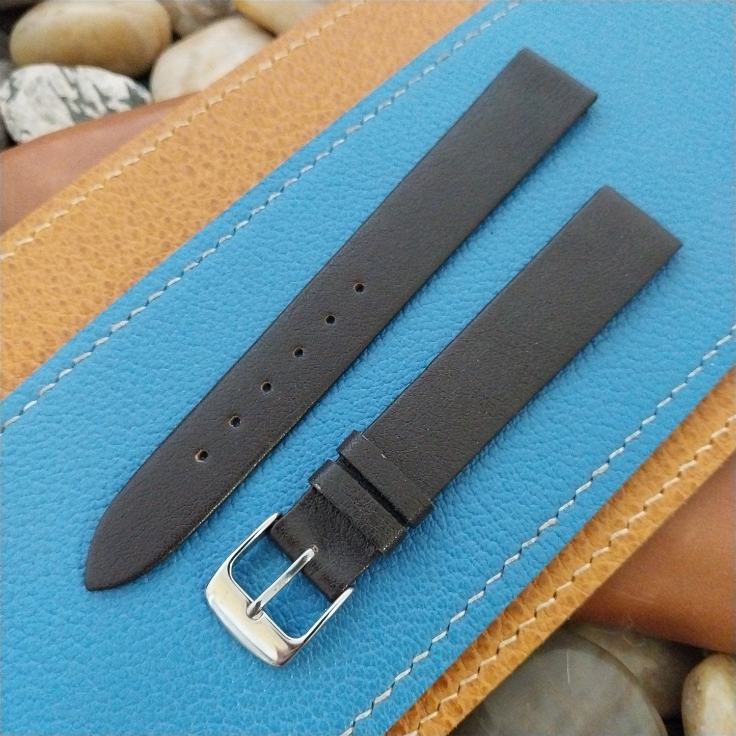 16mm 5/8" Leather Downing Italy Classic Tapered Unused Vintage Watch Band