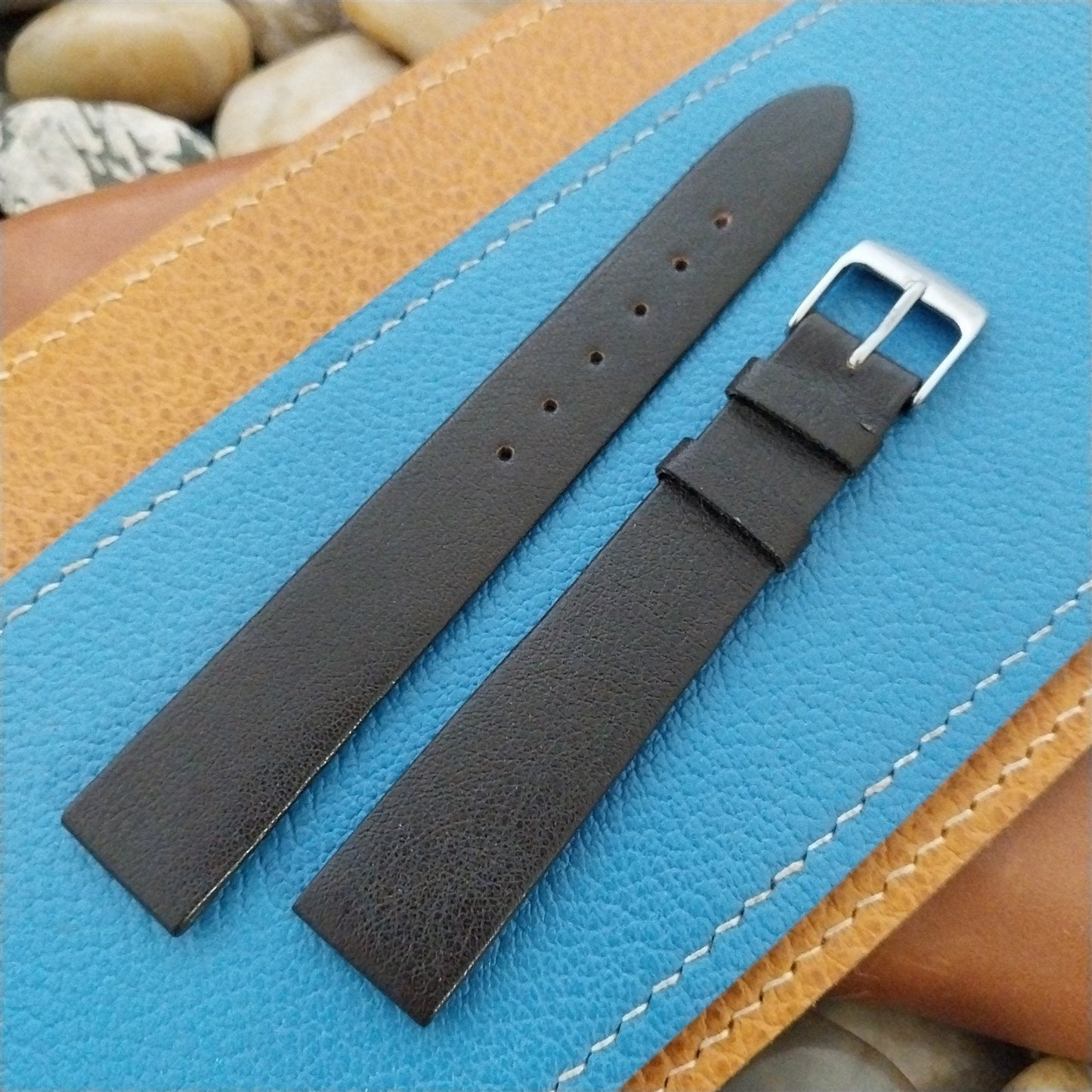 16mm 5/8" Leather Downing Italy Classic Tapered Unused Vintage Watch Band