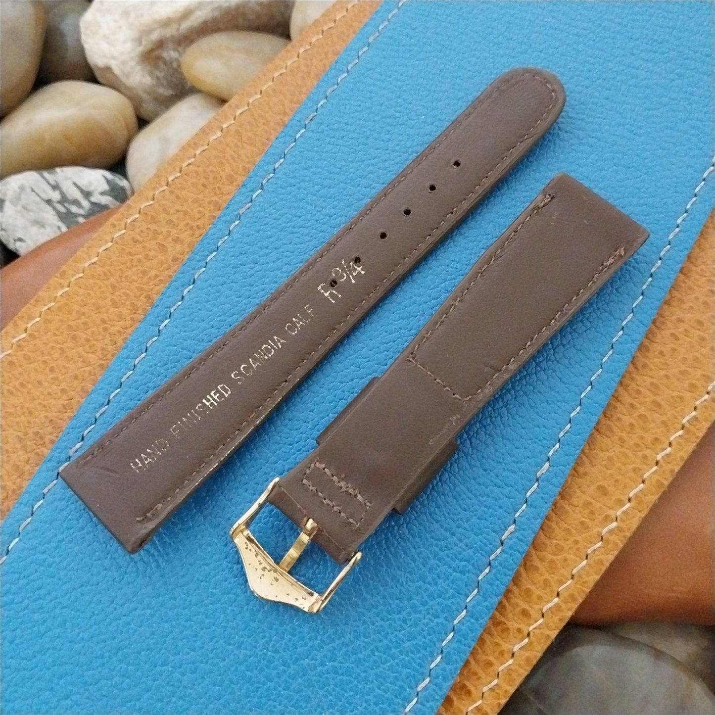 Vintage 19mm JB Champion Tapered Padded Tan Scandia Calf Unused 1960s Watch Band