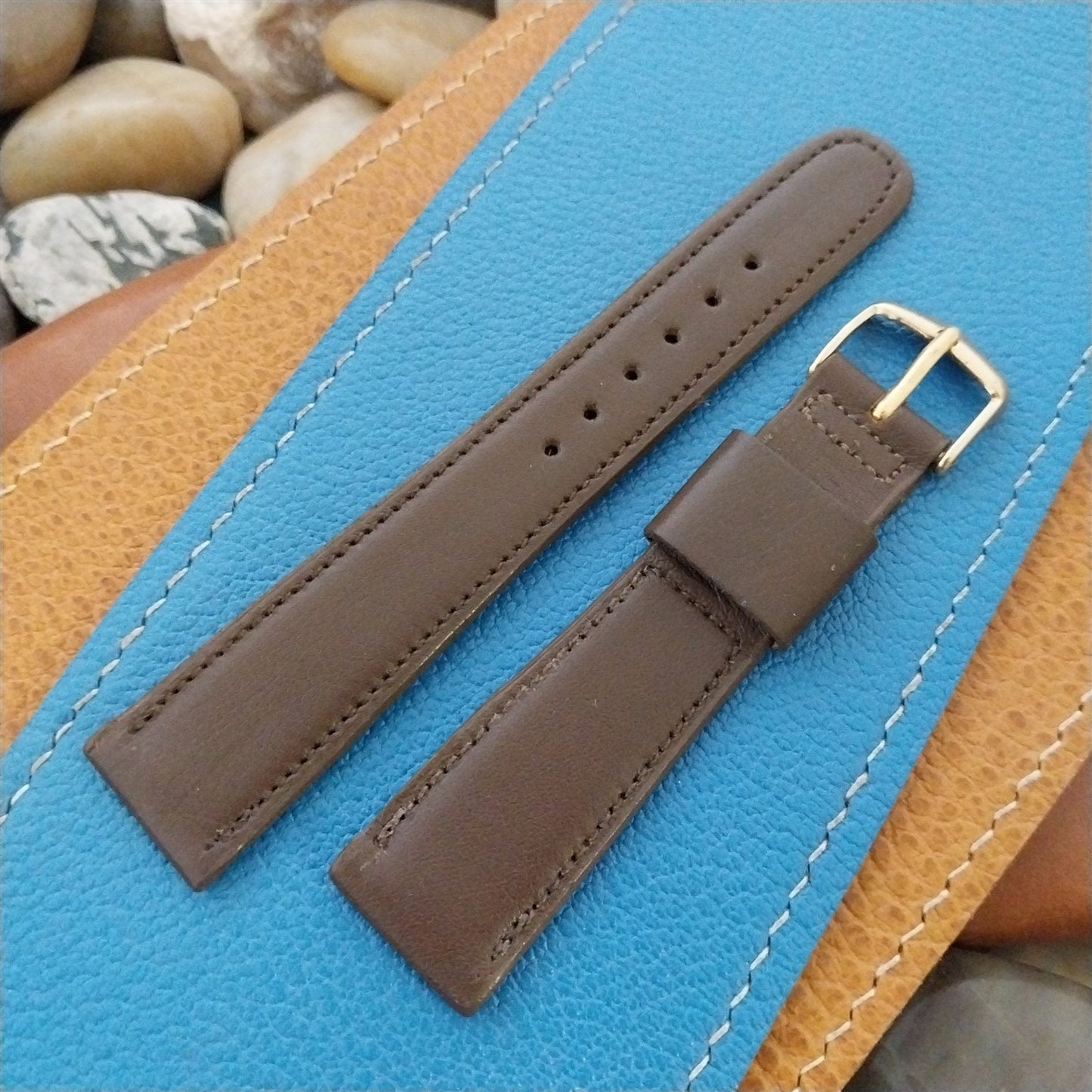 Vintage 19mm JB Champion Tapered Padded Tan Scandia Calf Unused 1960s Watch Band