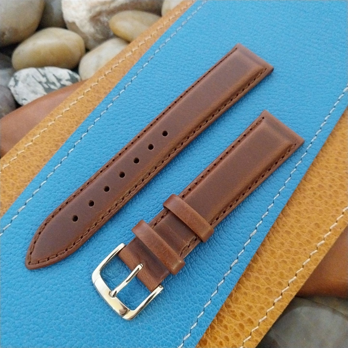 18mm Speidel Brown Padded Tapered Calfskin Leather nos Unused Vintage Watch Band