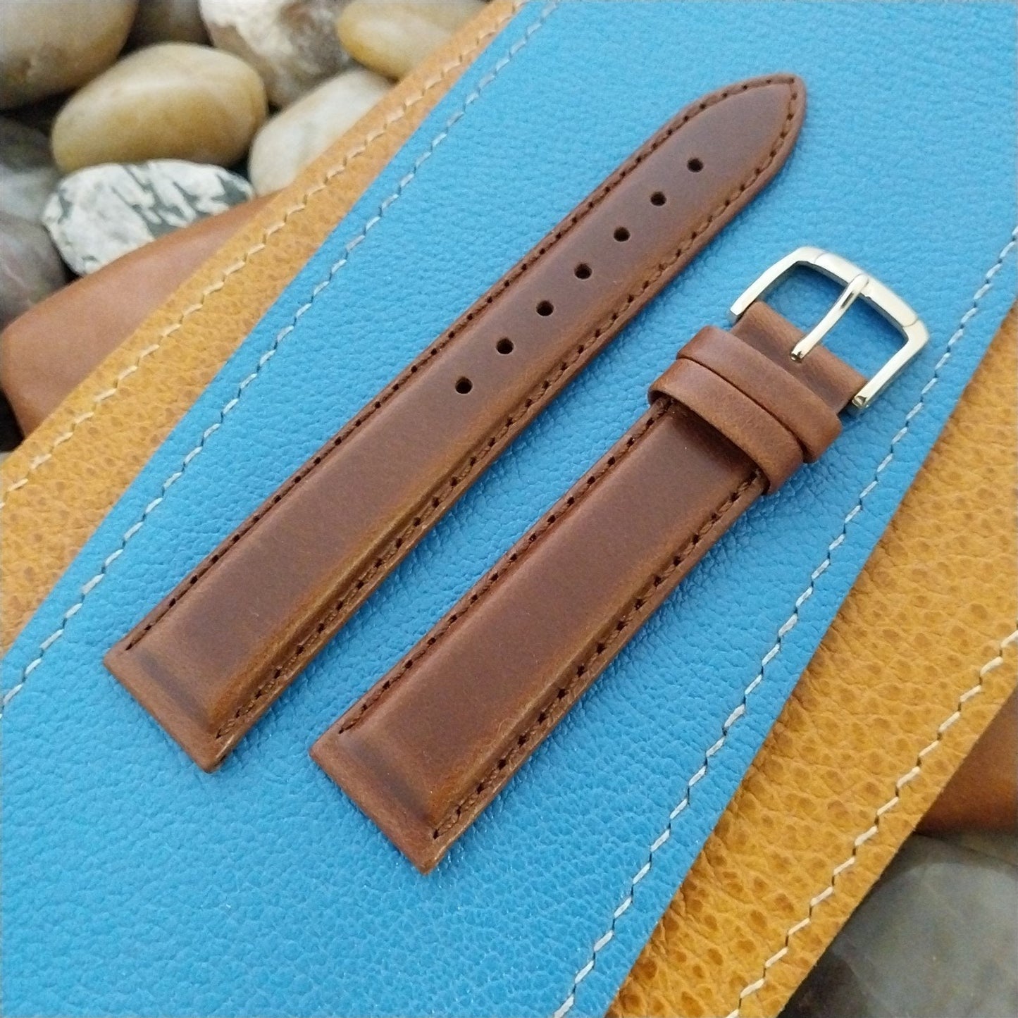 18mm Speidel Brown Padded Tapered Calfskin Leather nos Unused Vintage Watch Band