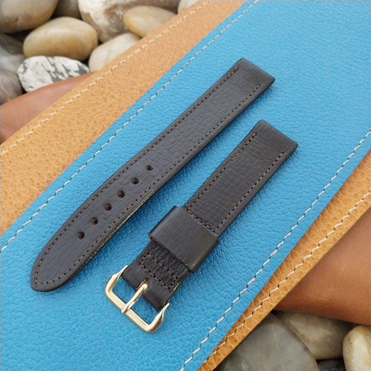 Vintage 16mm Dark Brown Saddle Leather Single-Keeper Classic Unused Watch Band