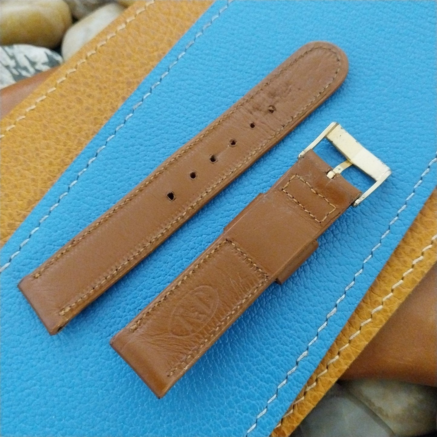 Vintage 5/8" Town & Country Short Tan Calf Classic nos 1960s Watch Band Unused