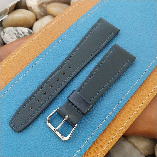 20mm Hirsch Blue Leather Tapered 20/16 nos Unused Vintage Watch Band