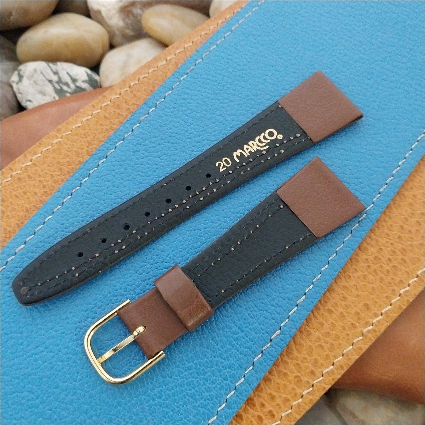 20mm Hirsch Tapered Leather 20/14 nos Unused Vintage Watch Band