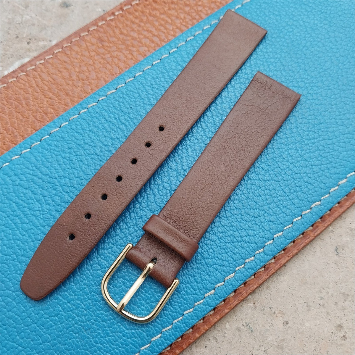 16mm Hirsch Brown Calfskin Tapered Leather 16/14 Unused Watch Strap