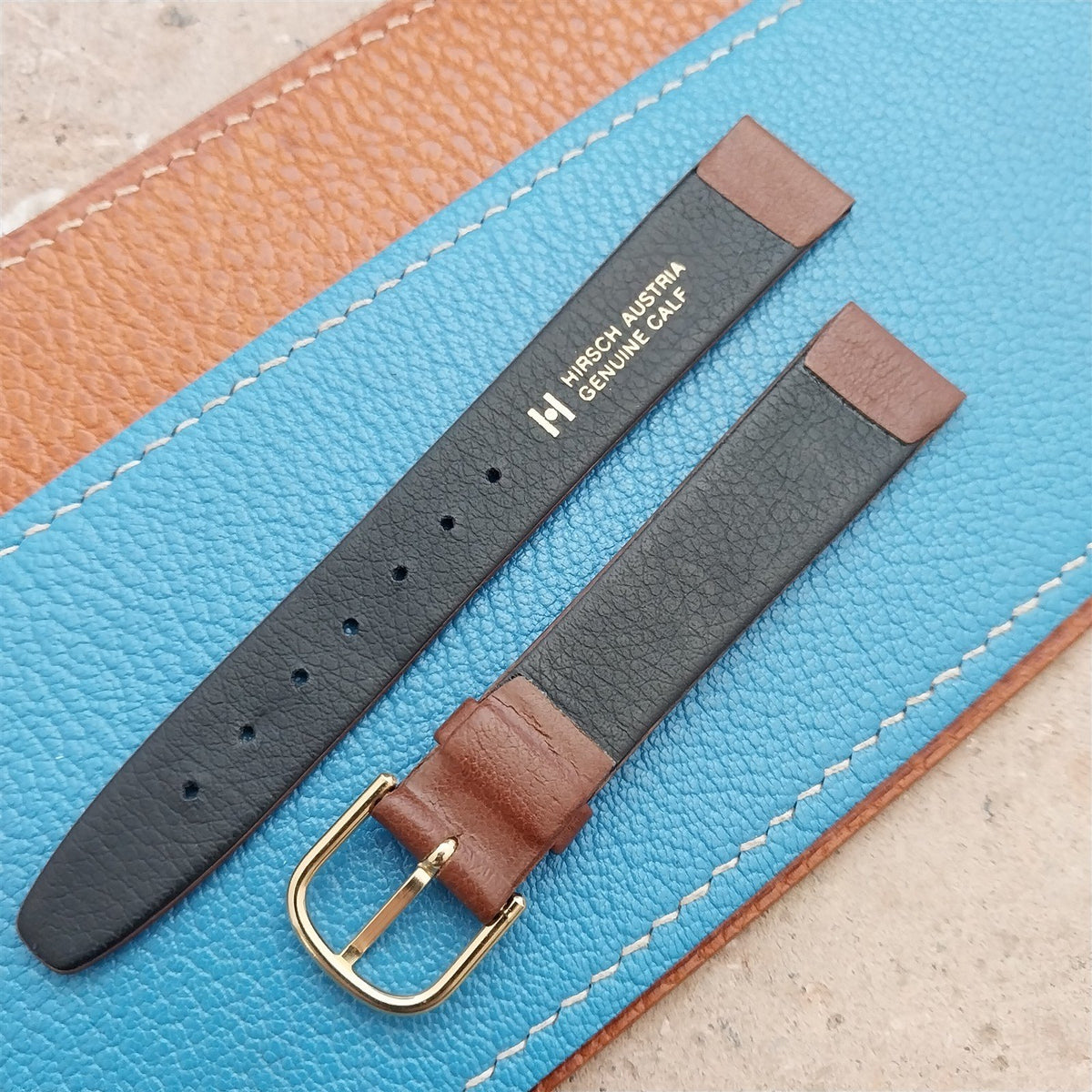 16mm Hirsch Brown Calfskin Tapered Leather 16/14 Unused Watch Strap