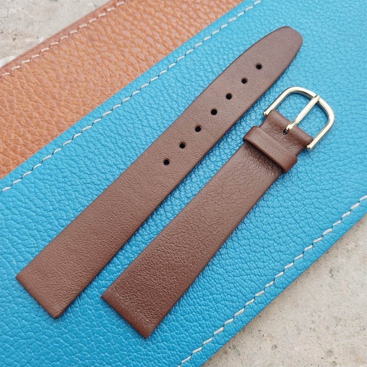 16mm Hirsch Brown Calfskin Tapered Leather 16/14 Unused Watch Strap