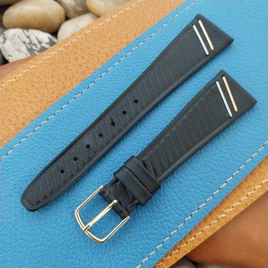 20mm Hirsch Design Classic Tapered Black Leather 20/14 Unused Watch Band