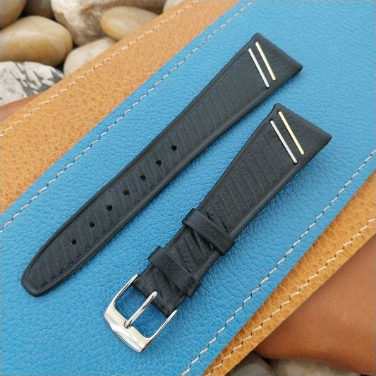 20mm Hirsch Design Classic Tapered Black Leather 20/14 Unused Watch Band