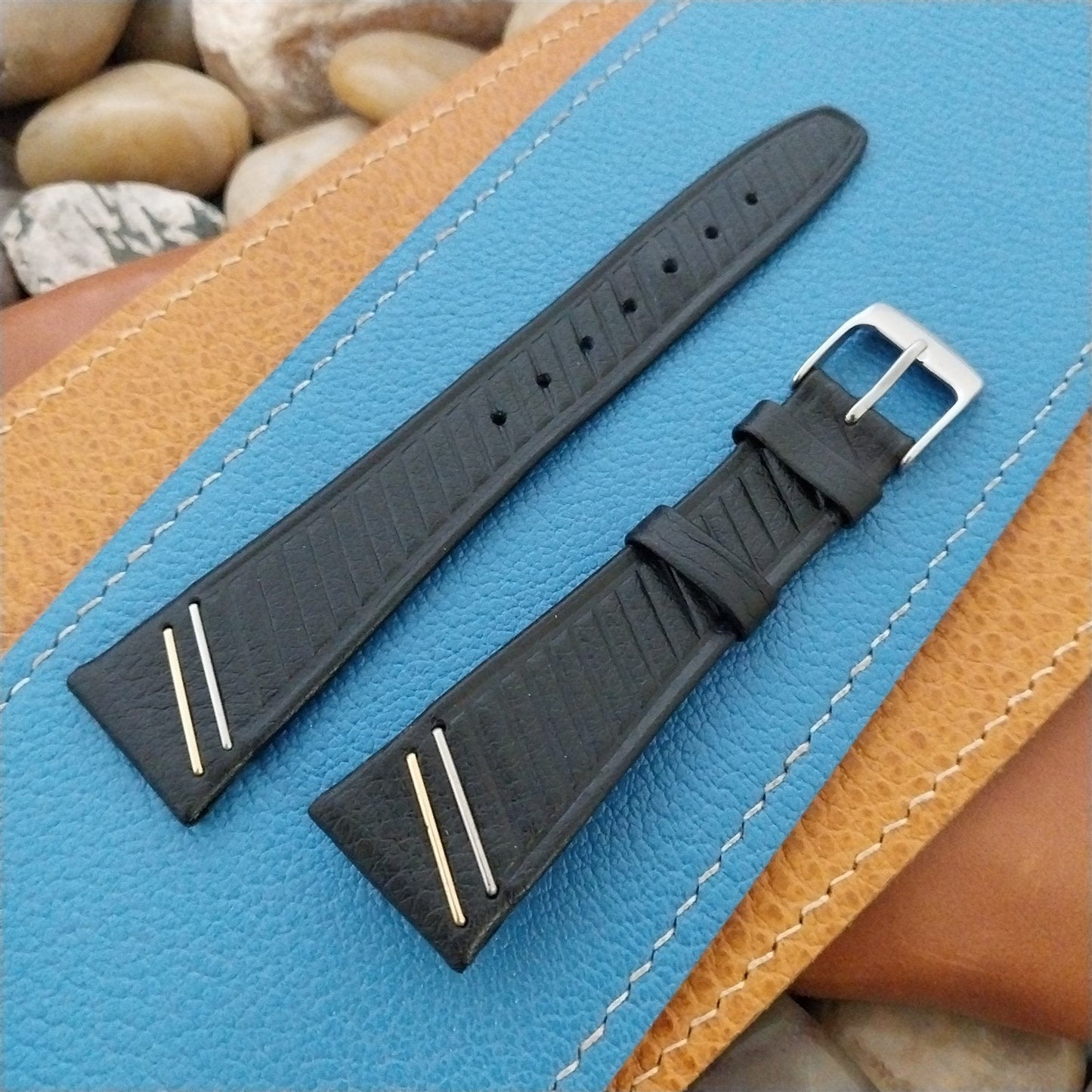 20mm Hirsch Design Classic Tapered Black Leather 20/14 Unused Watch Band