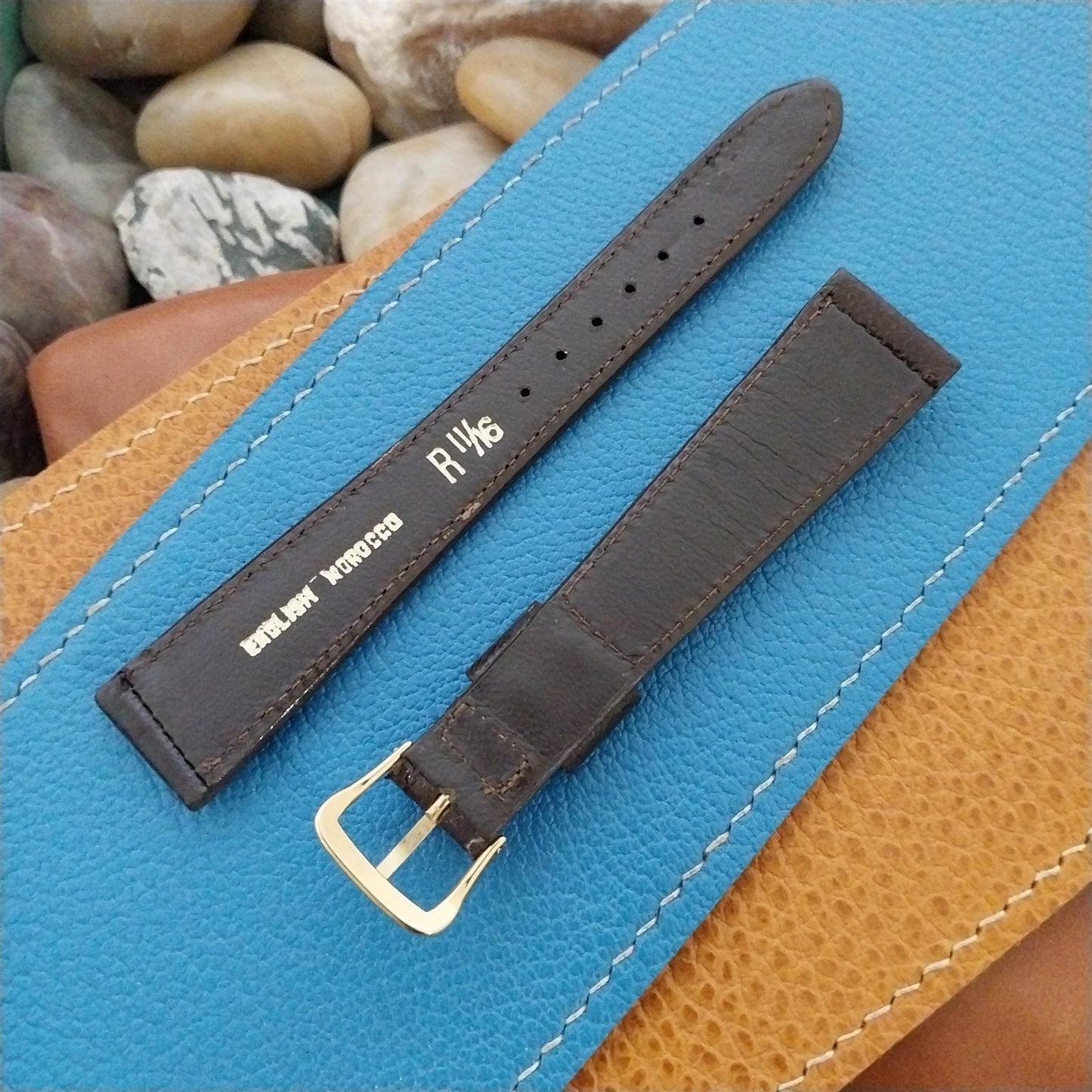 17.2mm JB Champion USA Morocco Leather Tapered Classic 1960s Vintage Watch Band