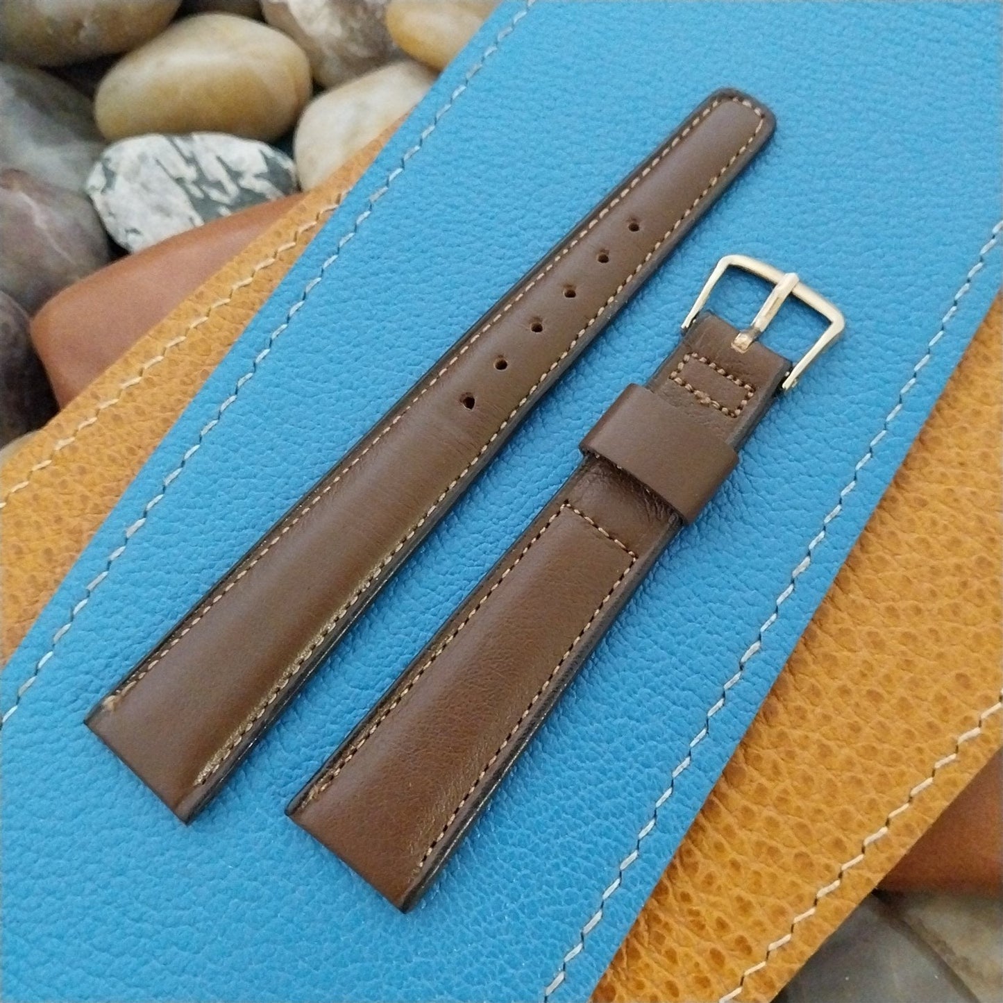 17.6mm Downing Norwegian Calf Leather Tapered Classic 1960s Vintage Watch Band