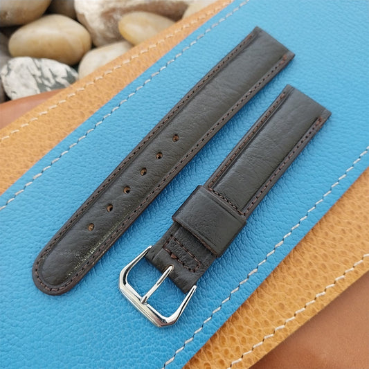 17.6mm Mormac Rustic Brown Calf Leather Tapered Classic 1960s Vintage Watch Band