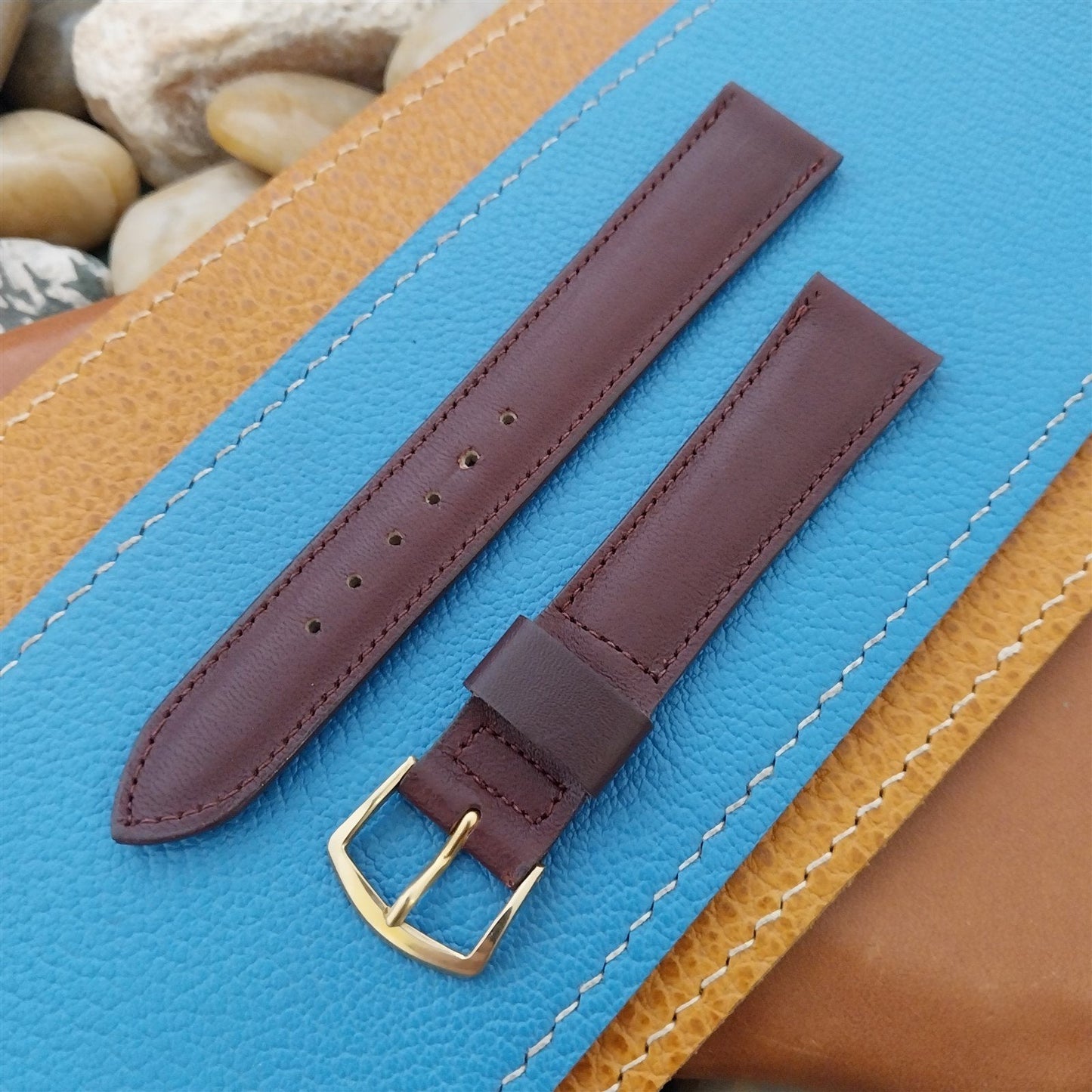 17.2mm Hadley Roma Single-Keeper Calfskin Leather nos 1970s Vintage Watch Band