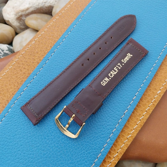 17.2mm Hadley Roma Single-Keeper Calfskin Leather nos 1970s Vintage Watch Band