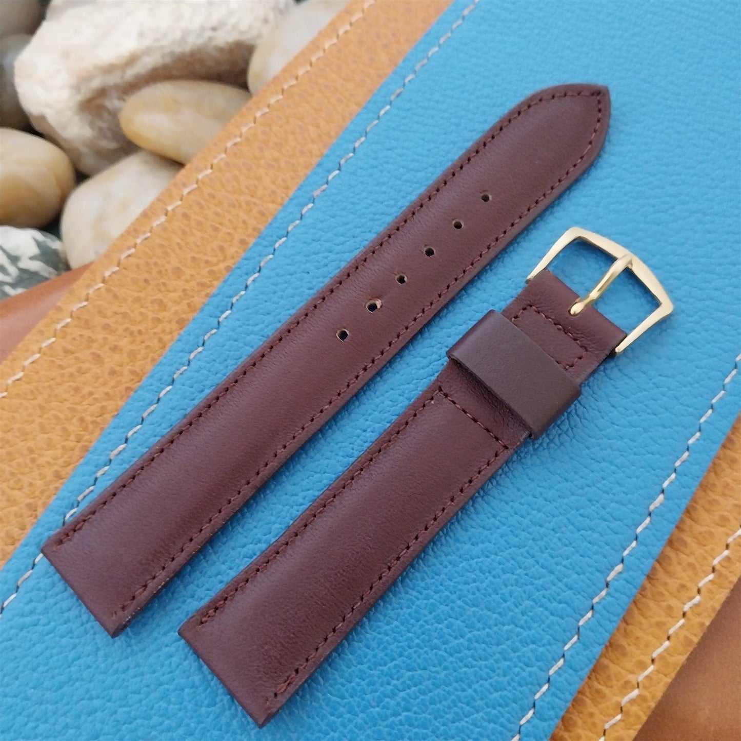 17.2mm Hadley Roma Single-Keeper Calfskin Leather nos 1970s Vintage Watch Band