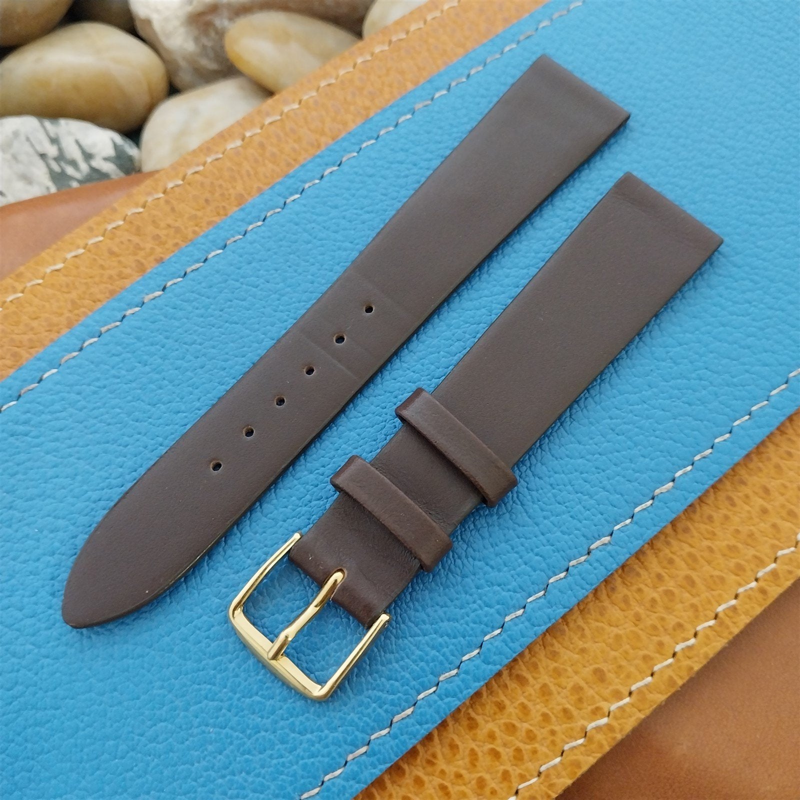 Vintage 11/6" Classic Tapered Brown Oxhide Leather Unused Watch Band