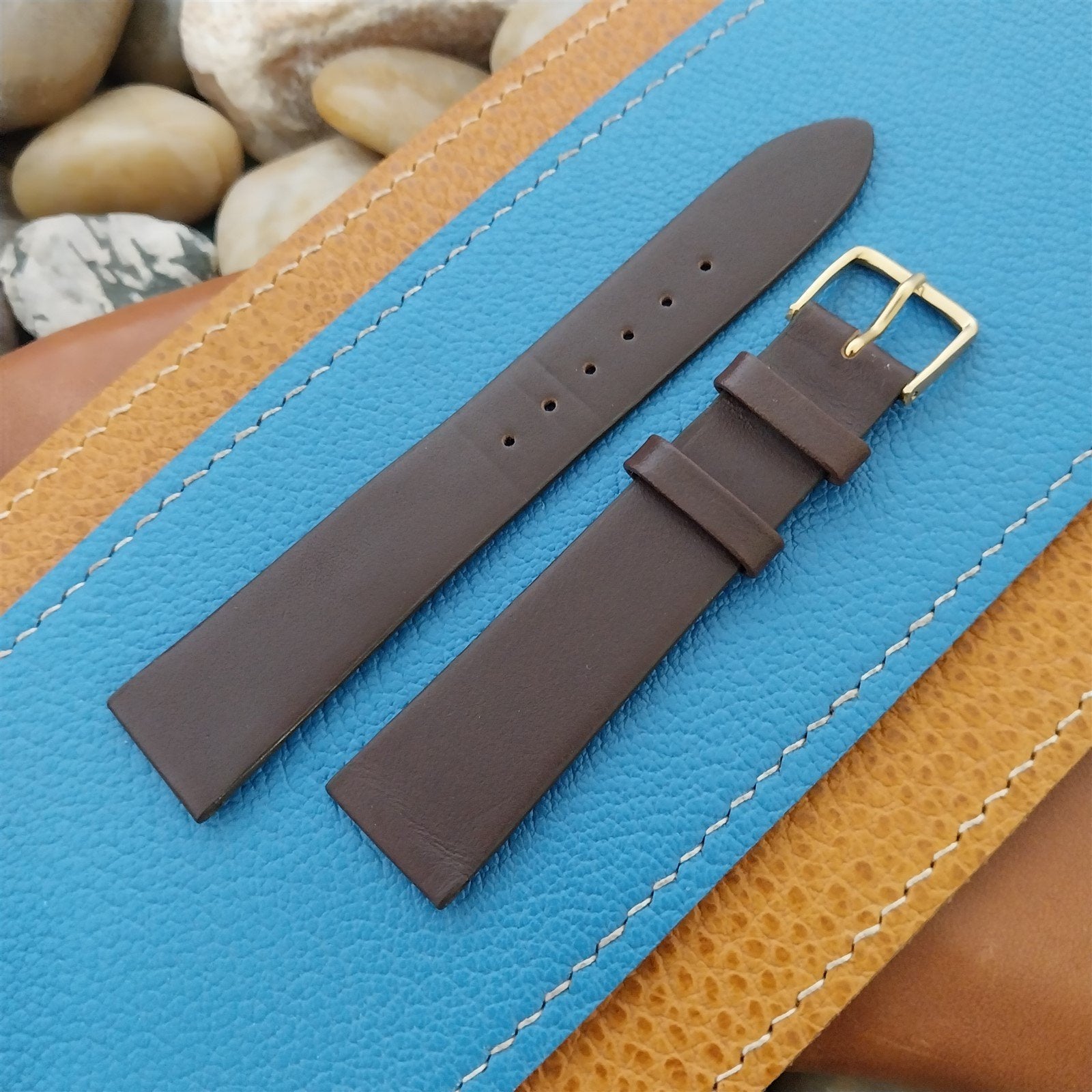 Vintage 11/6" Classic Tapered Brown Oxhide Leather Unused Watch Band