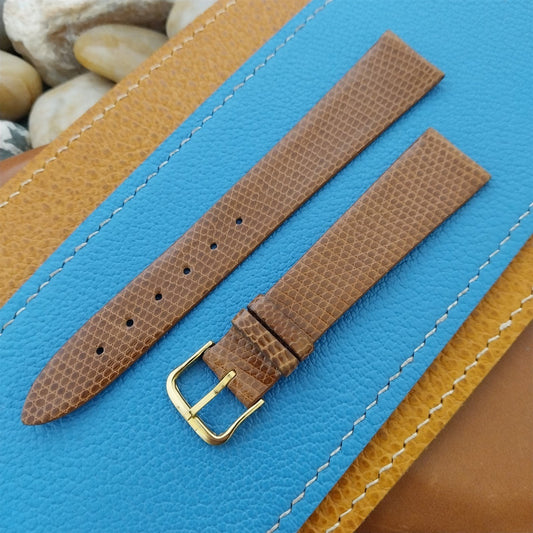 Vintage 18mm Genuine Lizard Italian Slim Classic Tapered Unused 1970s Watch Band