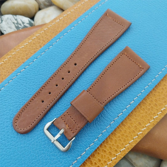 Vintage 22mm Unpadded Pigskin Lined Calf Classic nos 1940s Tapered Watch Band