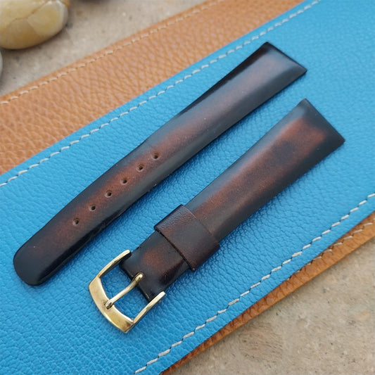 Vintage 18mm Alexander France Antica Brown Fade Leather 1960s Unused Watch Band