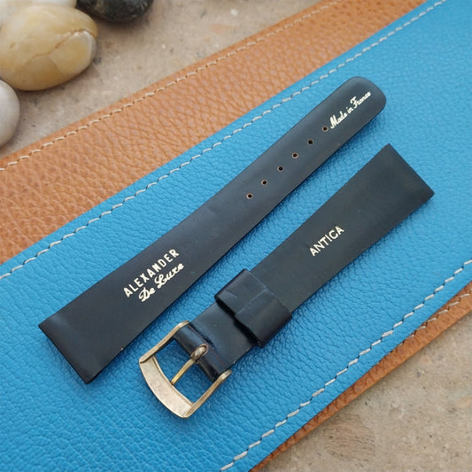 Vintage 18mm Alexander France Antica Brown Fade Leather 1960s Unused Watch Band
