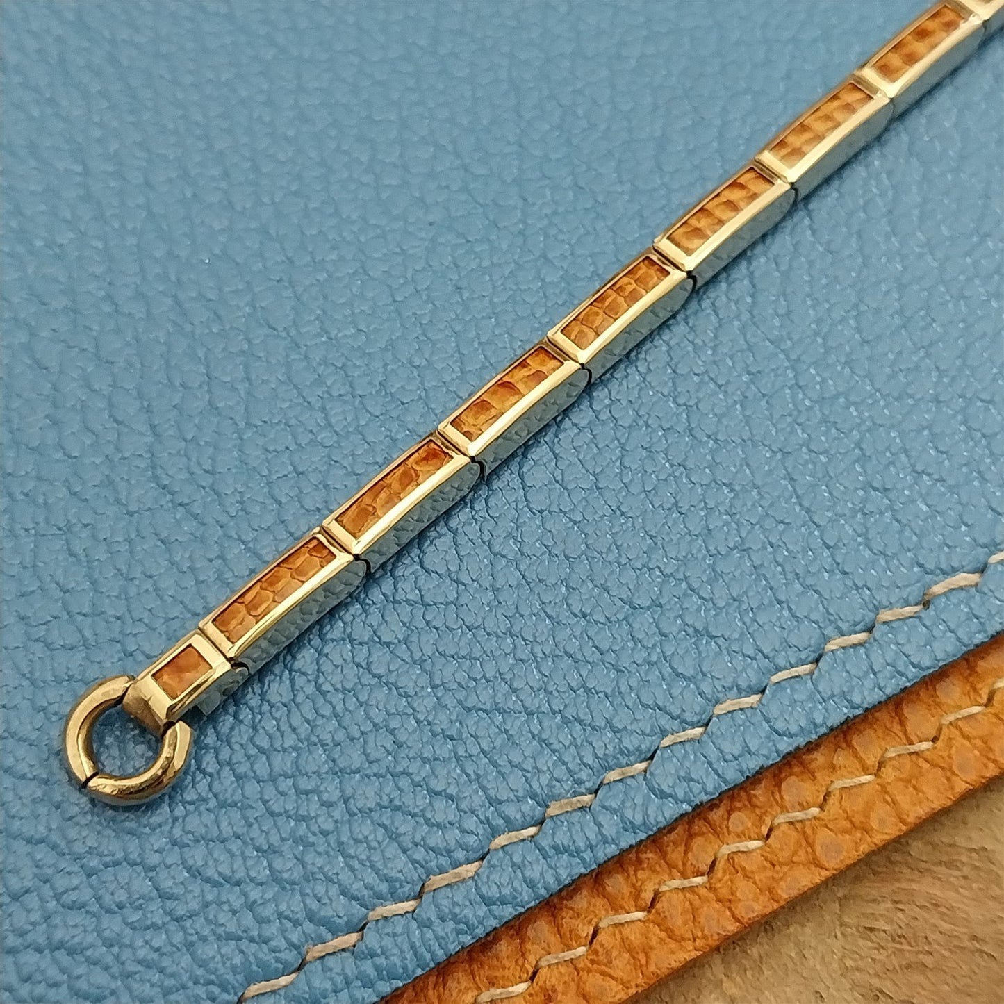 10k Gold-Filled Speidel Slim Lizard Unused Ladies MCM 1950s Vintage Watch Band