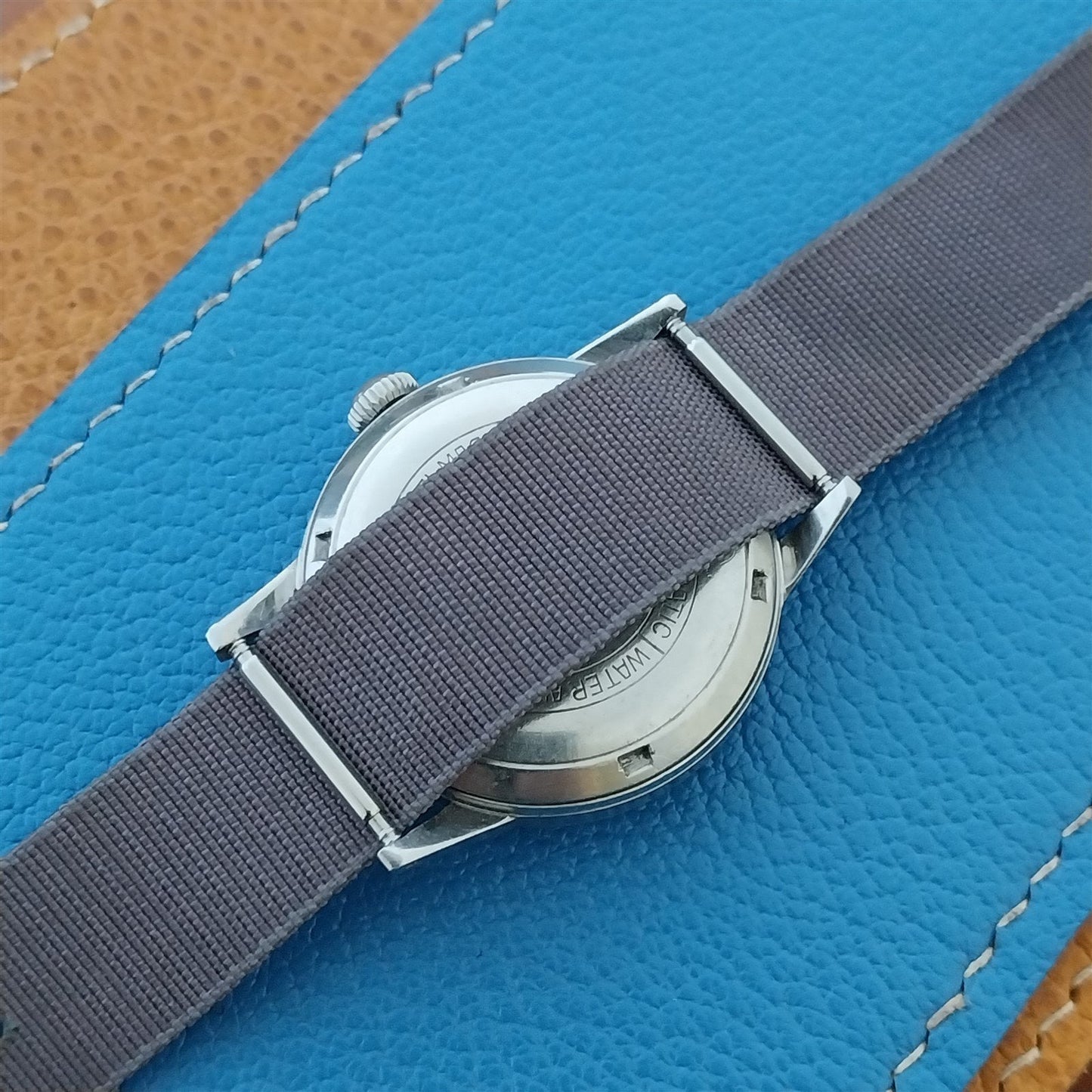 Vintage 1950s 5/8" Gray Faux Mohair Nylon Classic Single-Pass Unused Watch Band