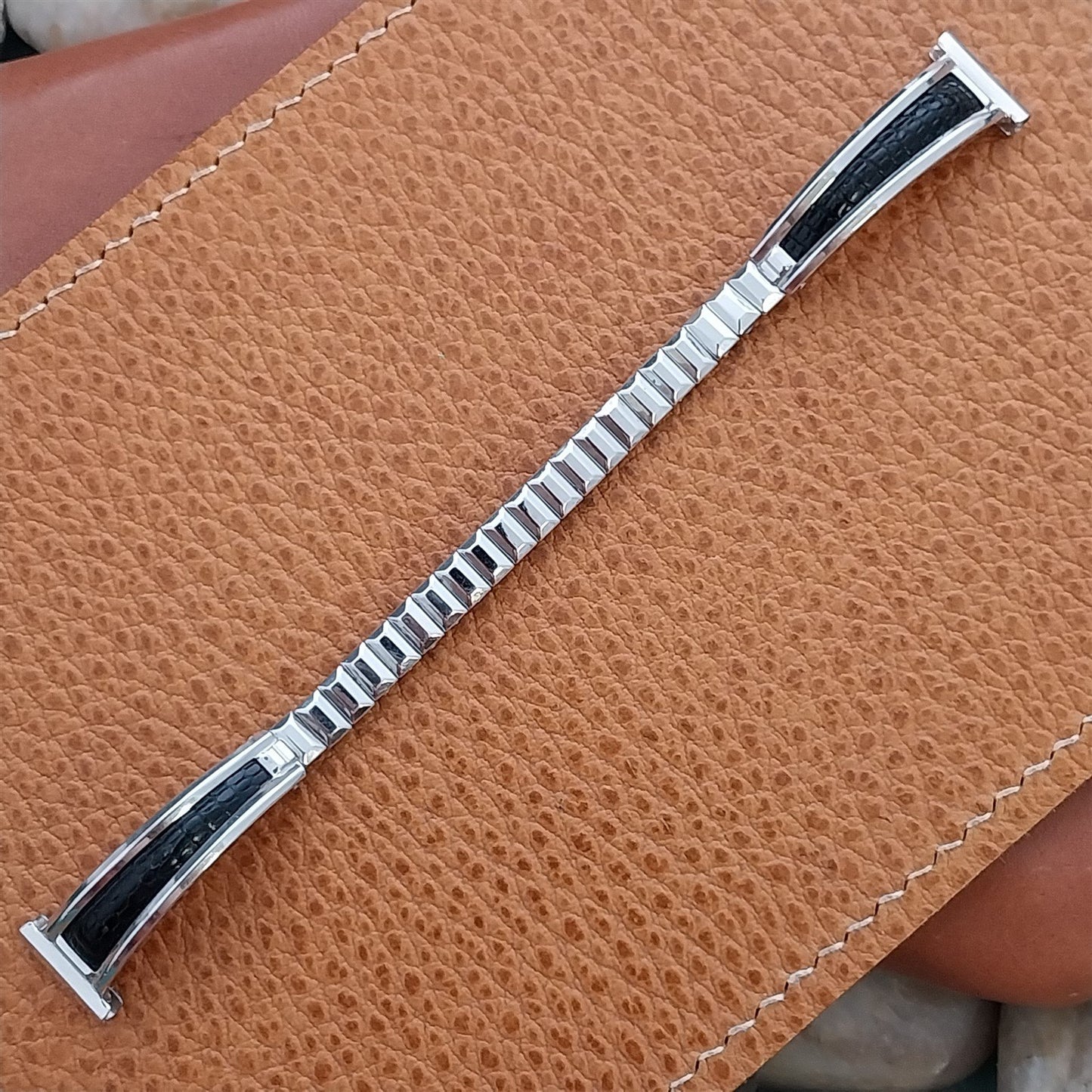 Vintage Ladies 1/2" White Gold-Filled & Lizard Hadley Unused Cocktail Watch Band