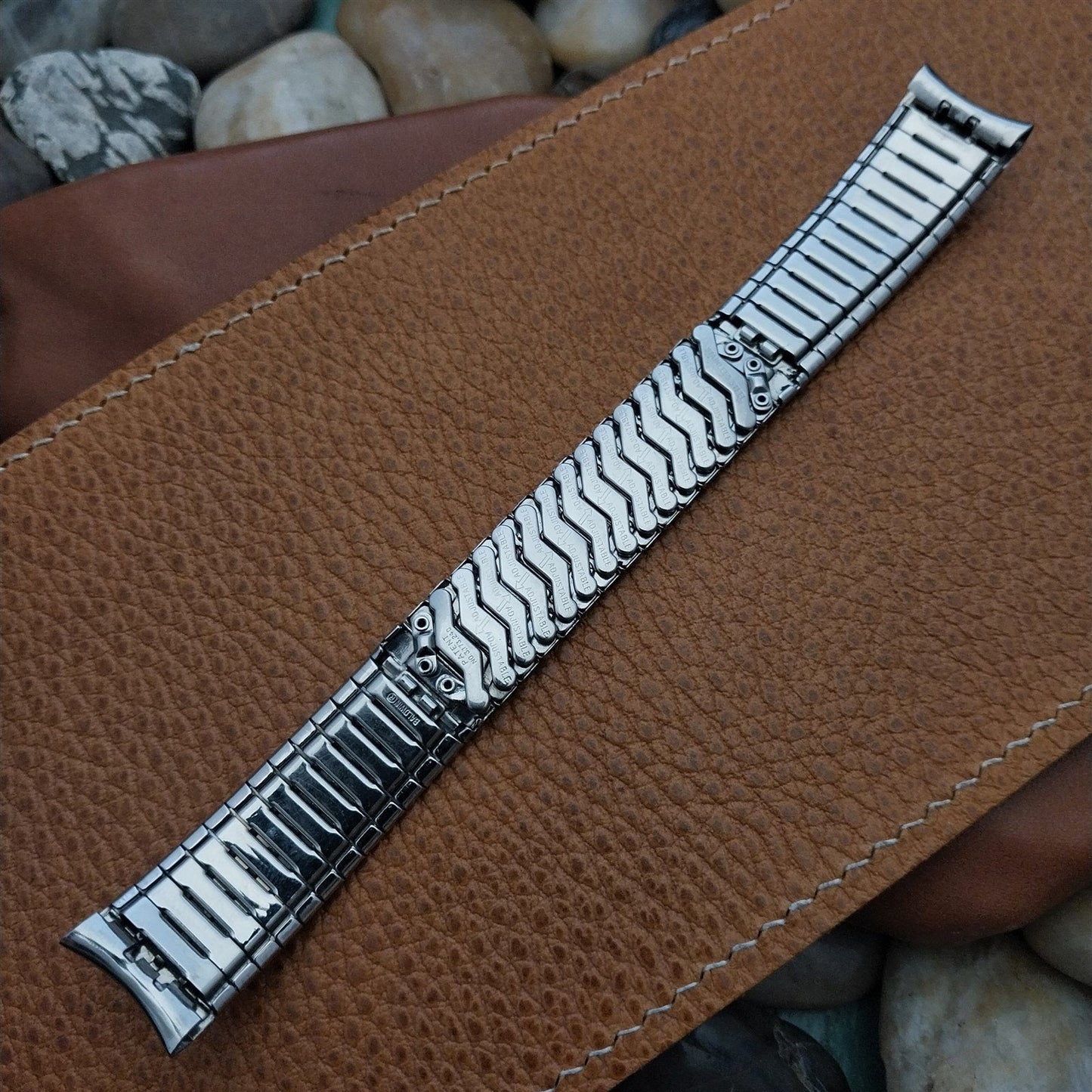 17.2mm Baldwin Stainless Steel Expansion nos Unused 1960s-1970s Watch Band