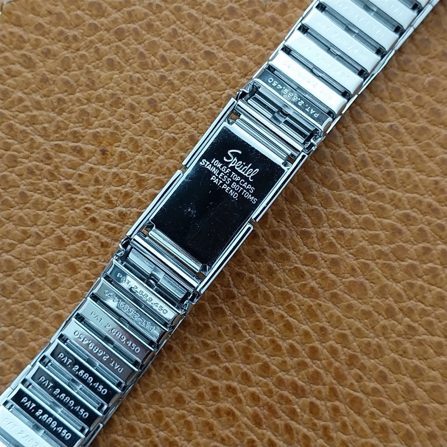 19mm 18mm White Gold-Filled Speidel Enfield Long Unused 1970 Vintage Watch Band