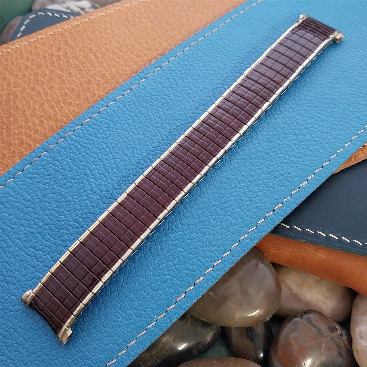 1967 Speidel Romunda Rootbeer Brown & 10k Gold-Filled Vintage Watch Band