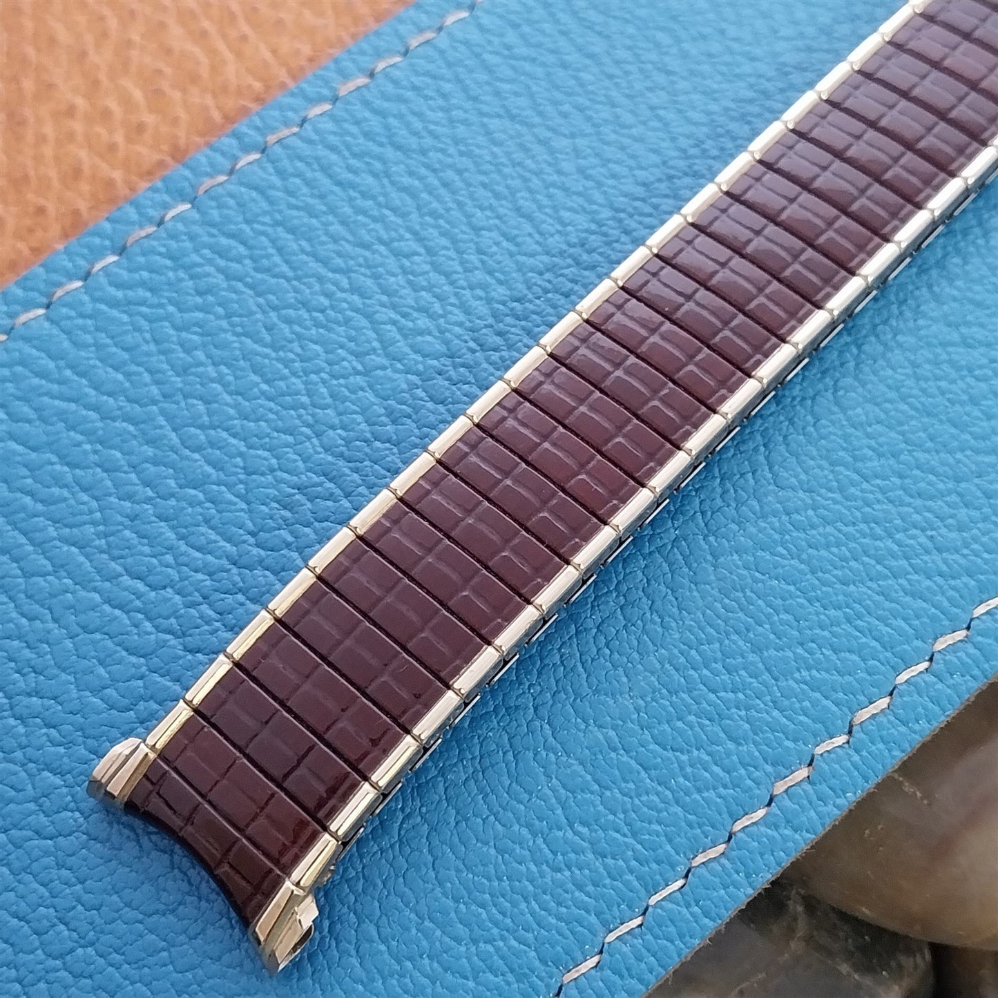 1967 Speidel Romunda Rootbeer Brown & 10k Gold-Filled Vintage Watch Band