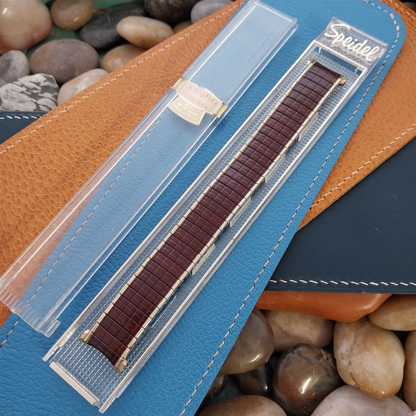 1967 Speidel Romunda Rootbeer Brown & 10k Gold-Filled Vintage Watch Band